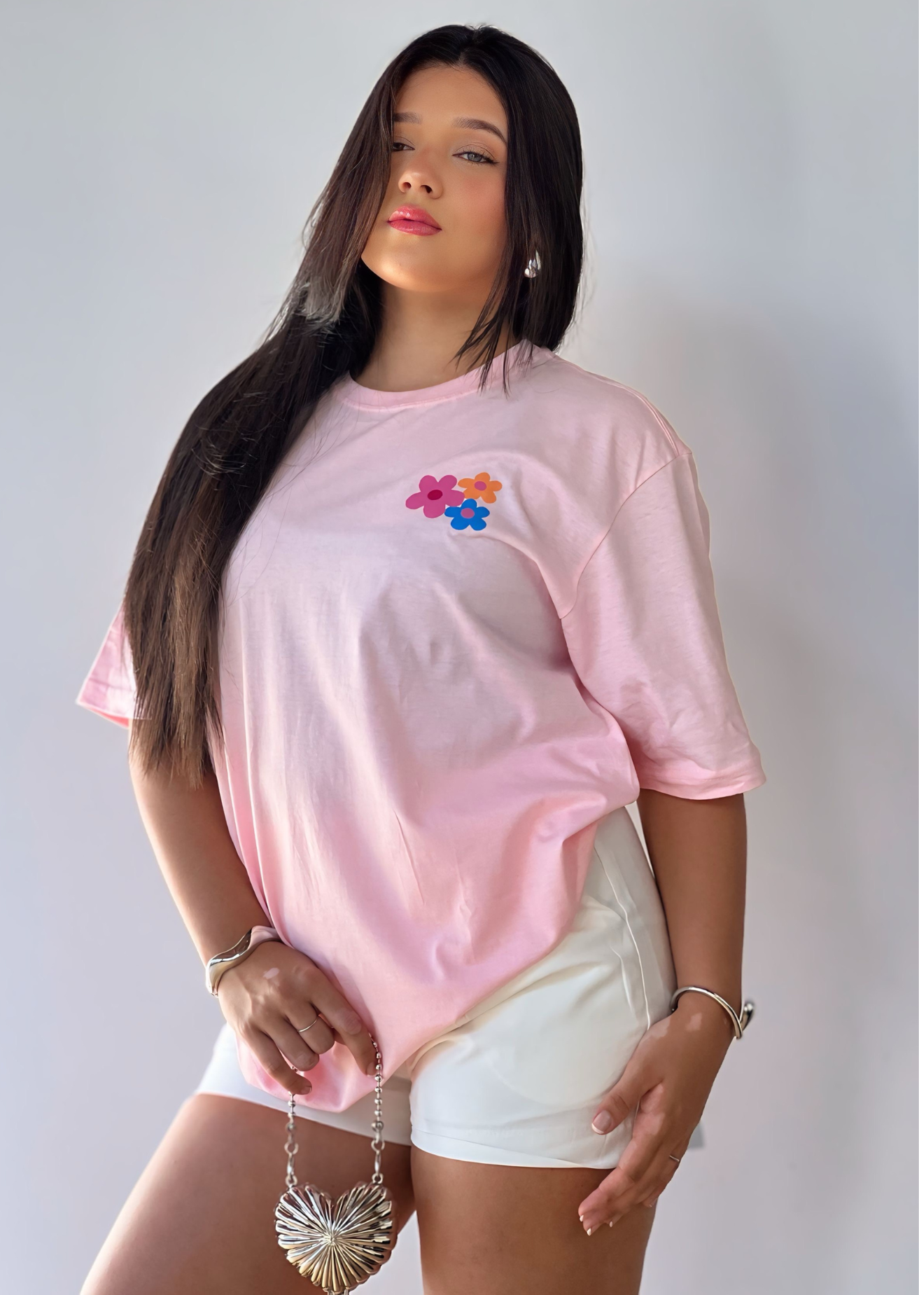 T-shirt long Flowers